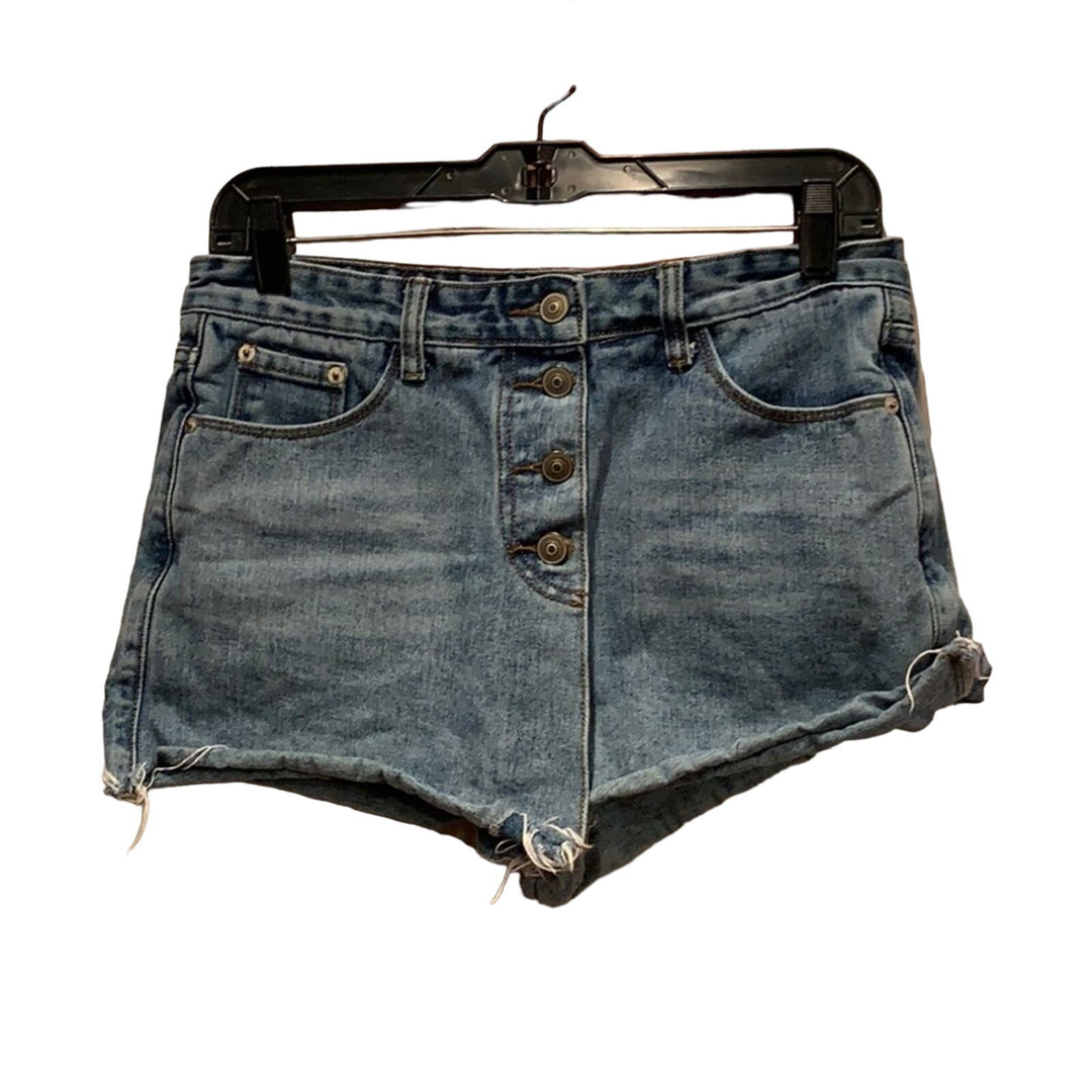 3 Supplies Lee Womens Medium Size 8 Button Fly Cutoff Denim &amp; Black Shorts