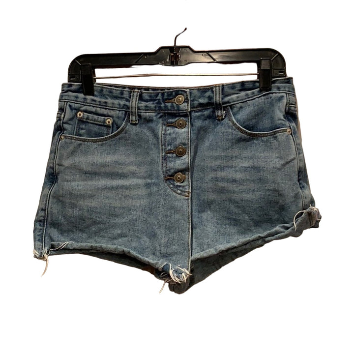 3 Supplies Lee Womens Medium Size 8 Button Fly Cutoff Denim &amp; Black Shorts