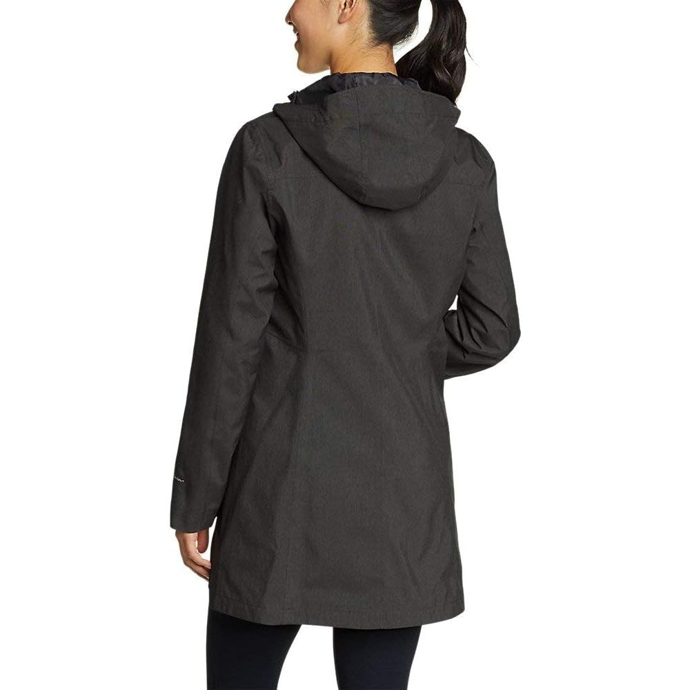 New Eddie Bauer Womens XS Smoke Gray Eastsound Storm Repel DWR Trench Coat