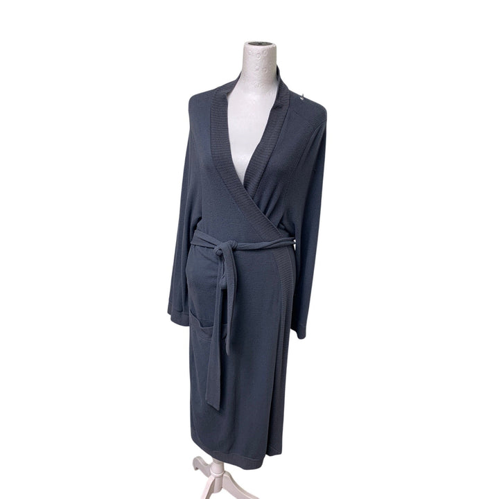 Eberjey Womens Medium Long Sleeve Waist Tie Knit Cardigan Sweater Duster
