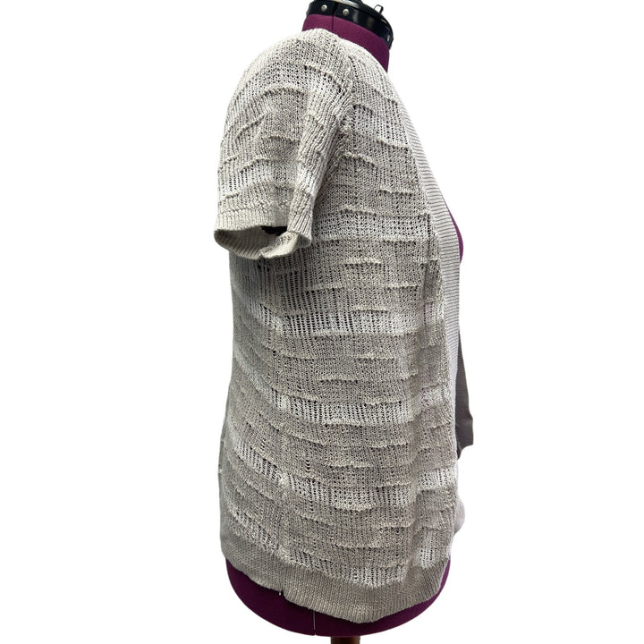 Mossimo Womens XXL Short Sleeve Loose Knit Striped 100% Cotton Open Cardigan