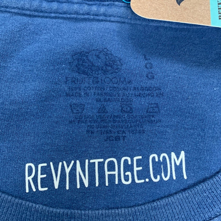Upcycled Hand Printed Womens Large Race Day Short Sleeve Crew Neck Tee Shirt Top