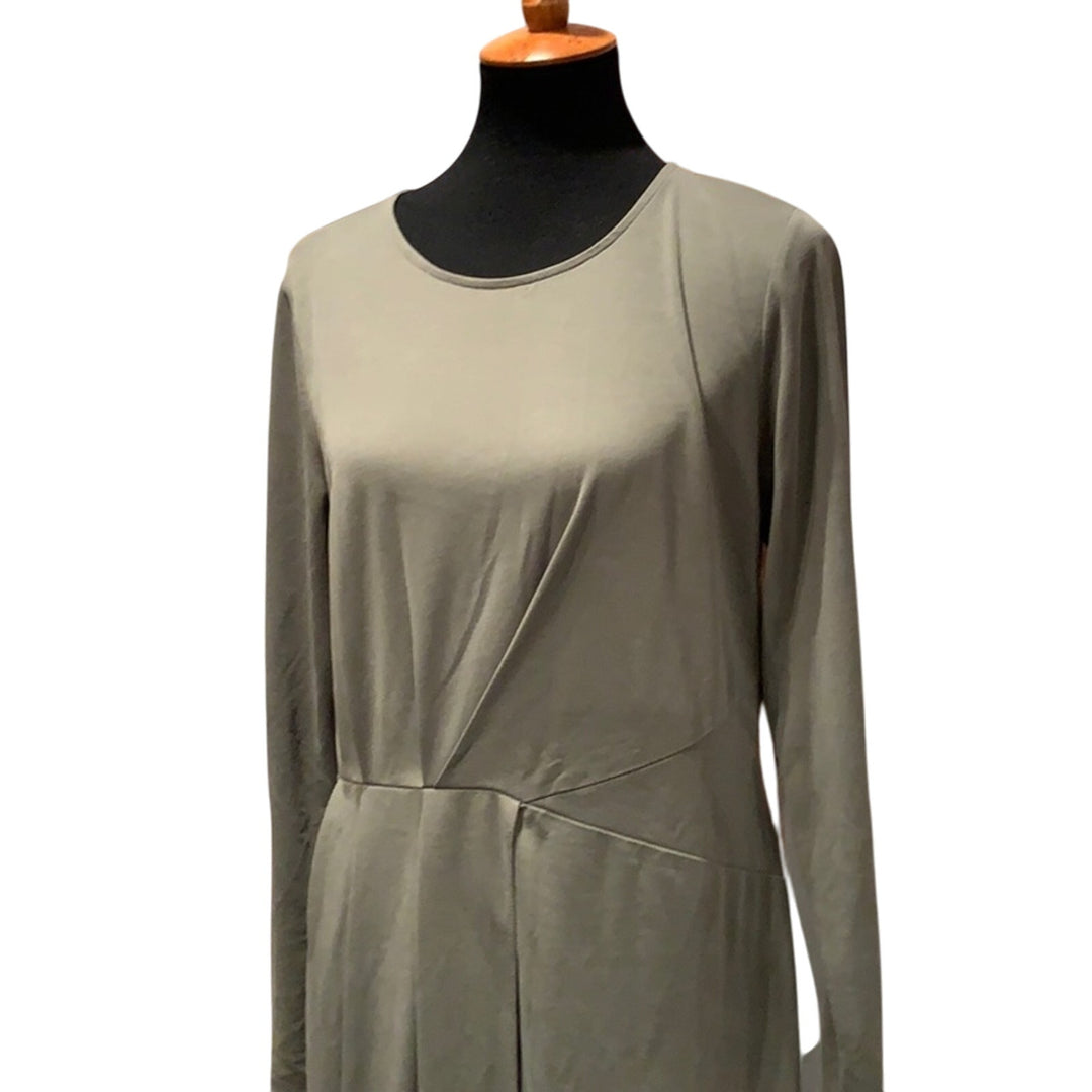 Bar III Large Asymmetric Long Sleeve Polyblend Machine Washable T Shirt Dress