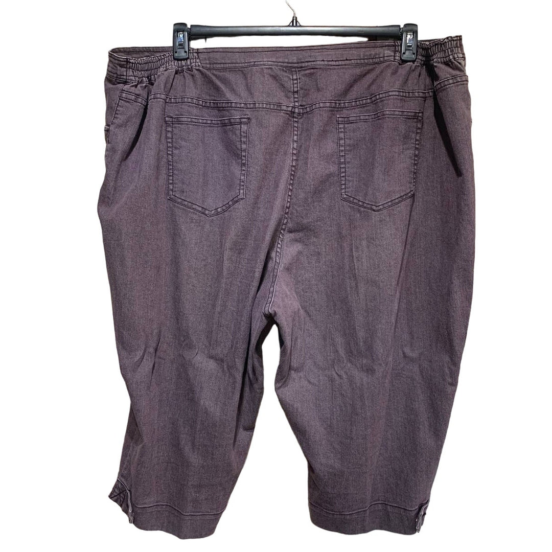 Liz &amp; Me Plus Size 32W Faded Purple Denim Cotton Stretch Capri Pants w Pockets