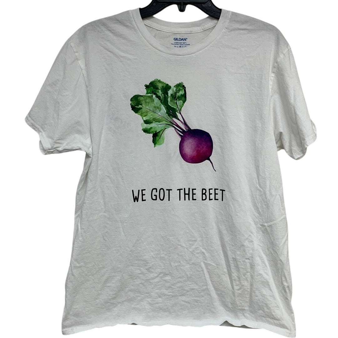 New Hand Printed Adult Large We Got The Beet Veggie Short Sleeve Tee Shirt