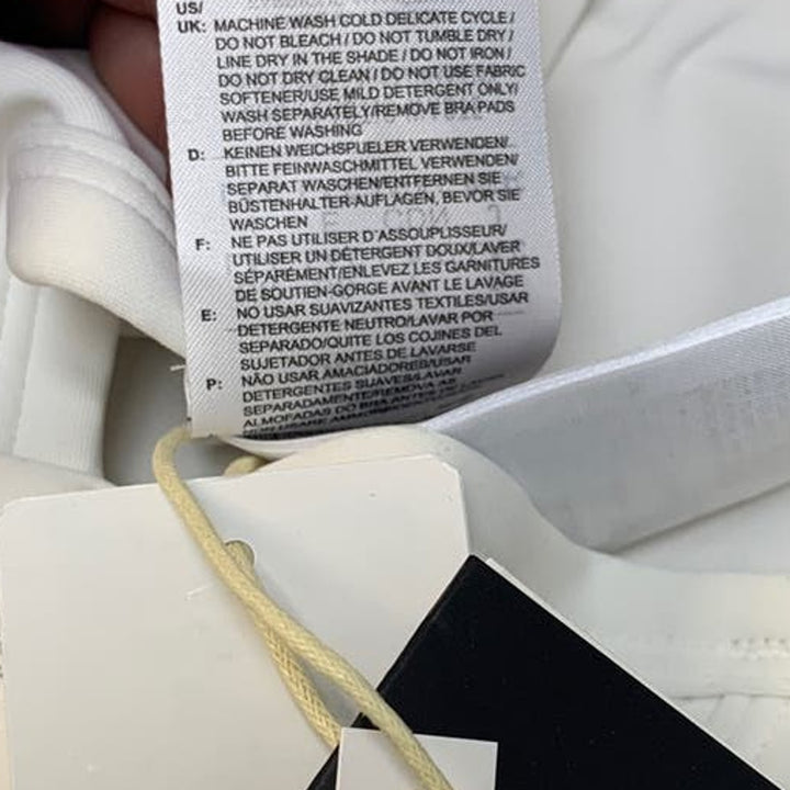 New Adidas Small 36DD White Light Support Removeable Pads Training Sports Bra