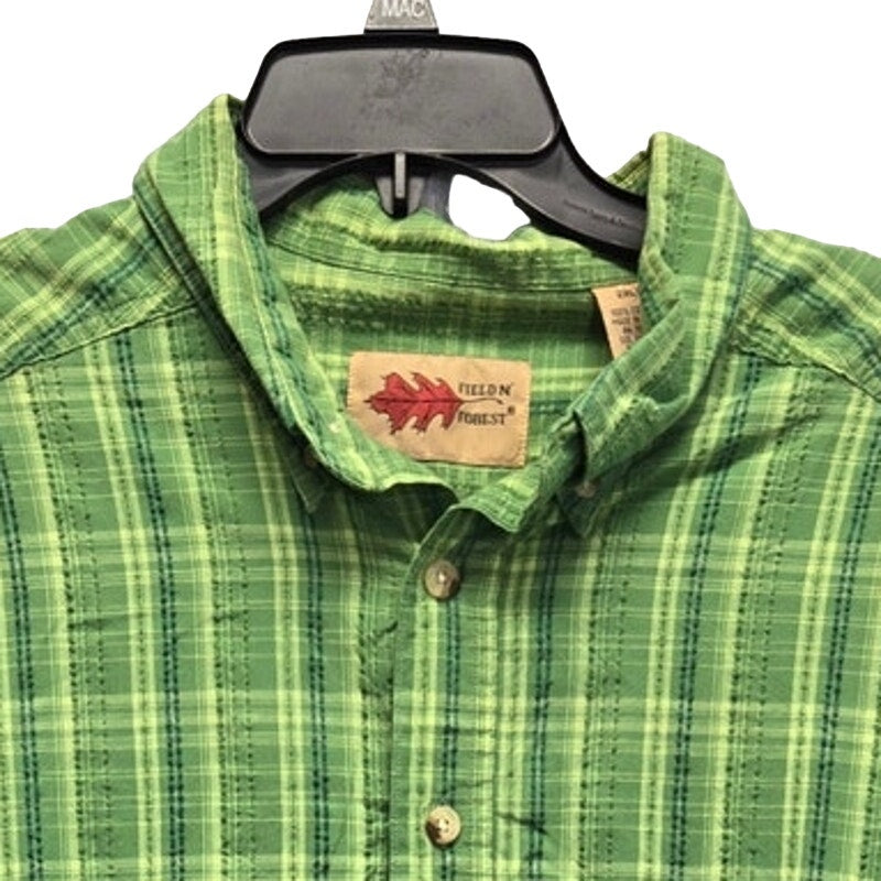 Field N Forest Mens 2XLT Plaid Short Sleeve Button Down Shirt w Front Pocket