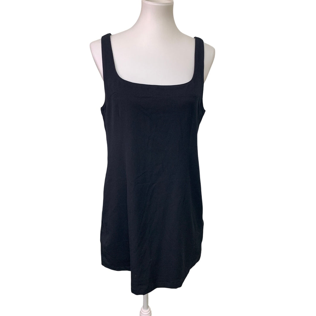 New American Eagle Womens Medium Black Thin Strap Back Zip Dress w Pockets