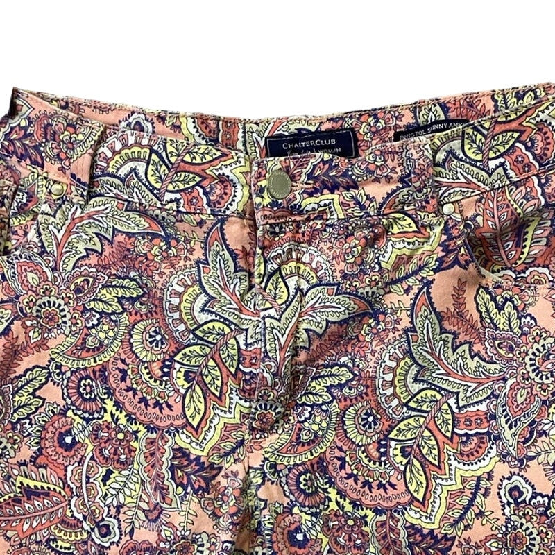 Charter Club Woman Plus Size 18W Paisley Stretch Cotton Bristol Skinny Jeans