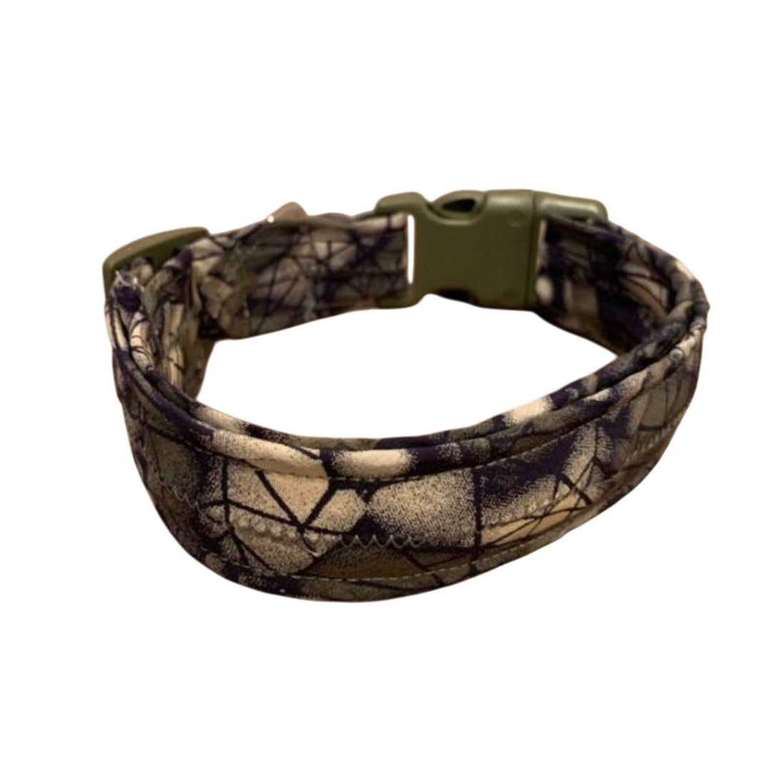 New Handmade Adjustable Upcycled Neck Tie Olive Camoflage Dog Collar