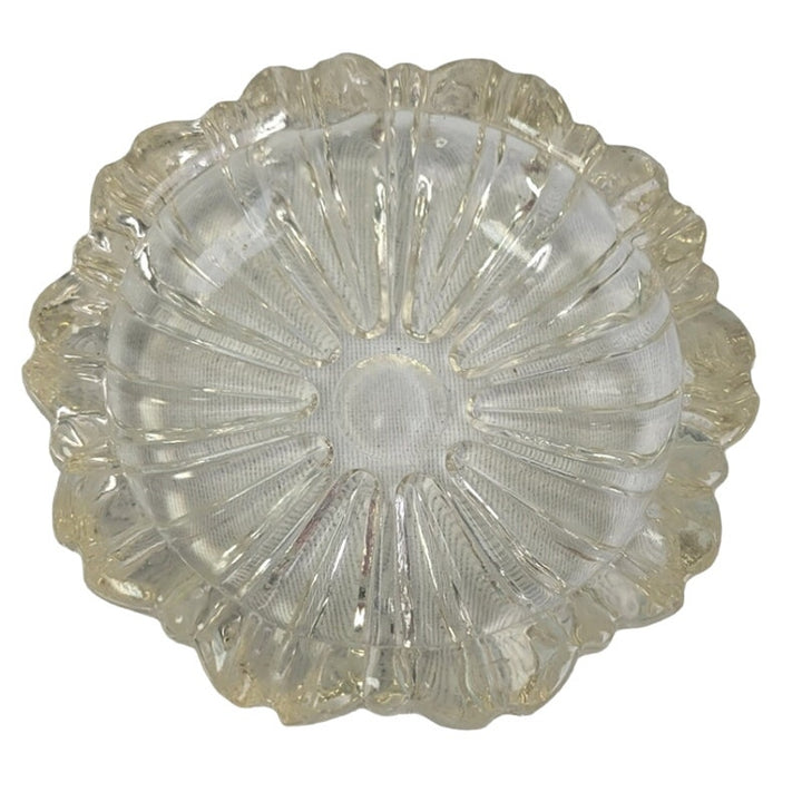 3 Vintage Cut Clear Diamond Pattern Glass Mug Plate Ashtray Mismatched Set