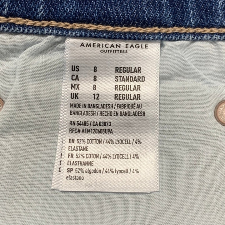 New American Eagle Womens Size 8 Highest Rise 90s Boyfriend Floral Denim Jeans
