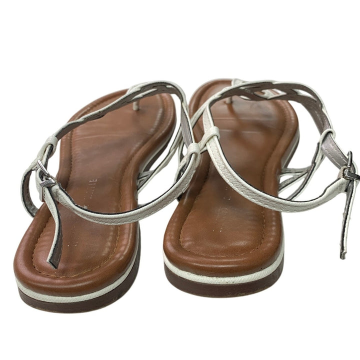 Kelly &amp; Katie Womens Size 8.5 White Sandals T Strap Open Round Toe Shoes