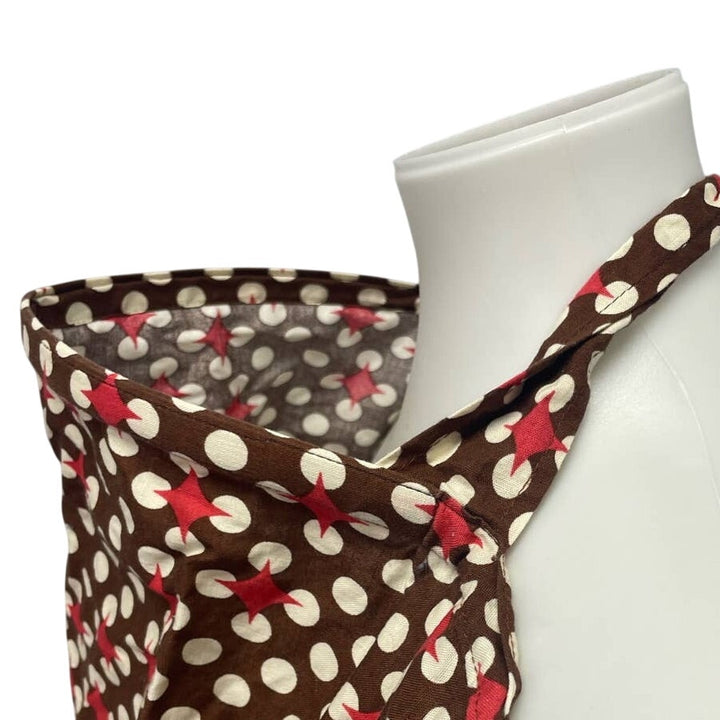 Udder Cover for Nursing Mothers Brown Polka Dot 100% Cotton Ties At Neck