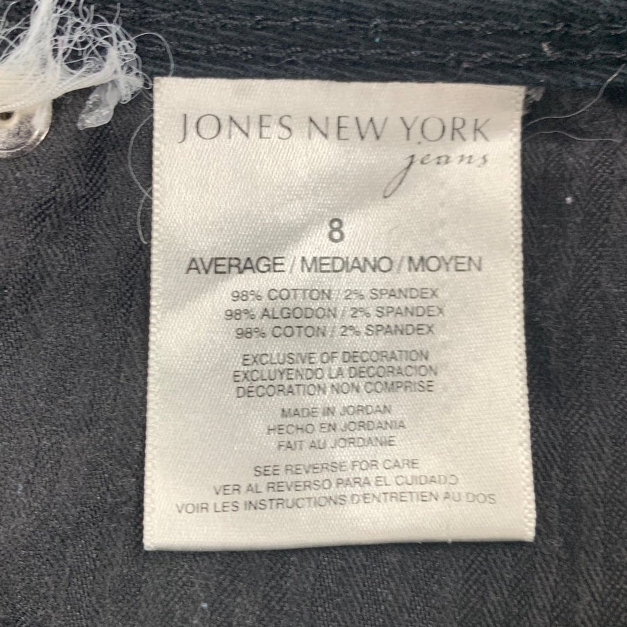 Jones New York Jeans Womens Size 8 Lexington Mid Rise Stretch Denim Black Jeans