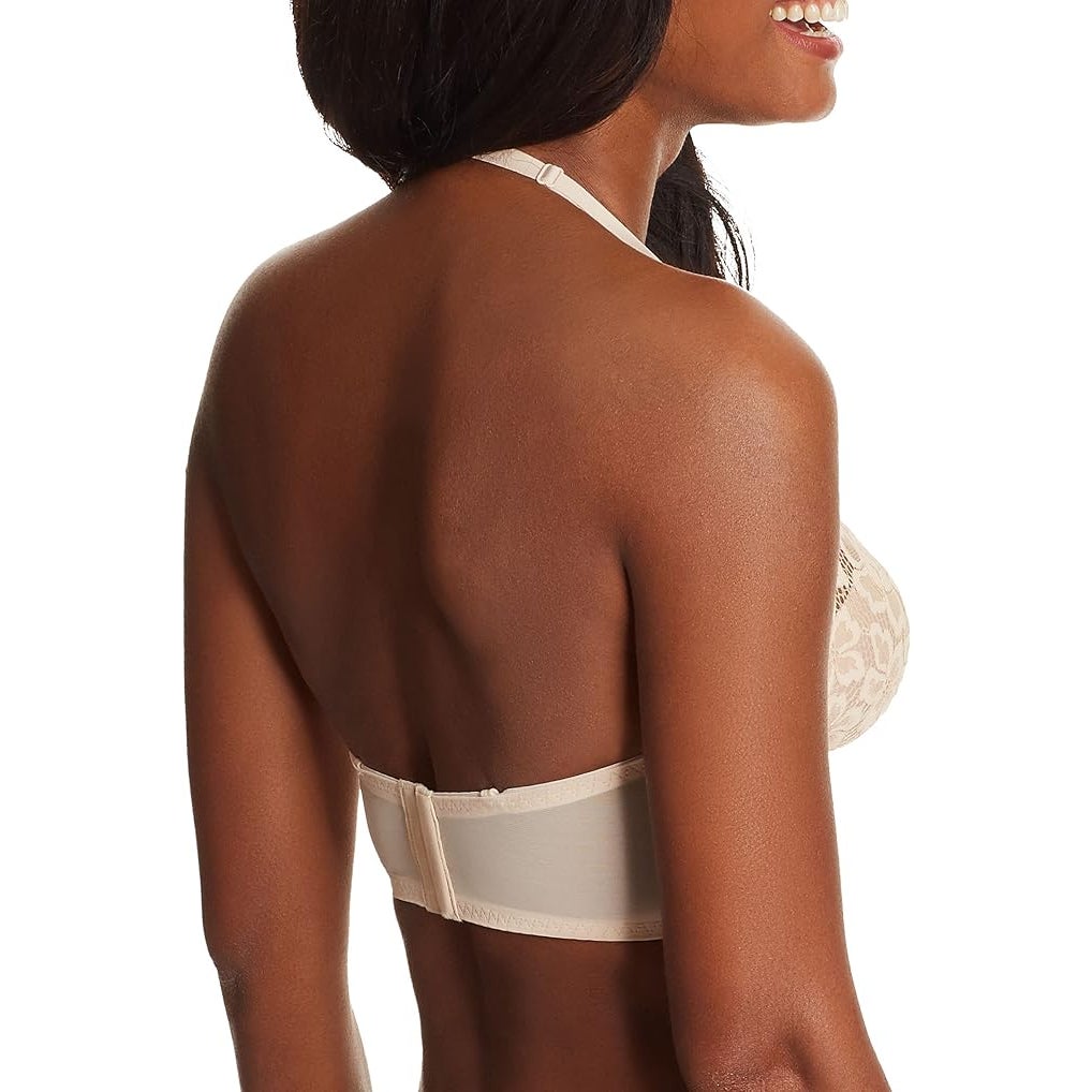New Maidenform Womens 34D Tan Lacy Wireless Pure Comfort Lace Longline Bra