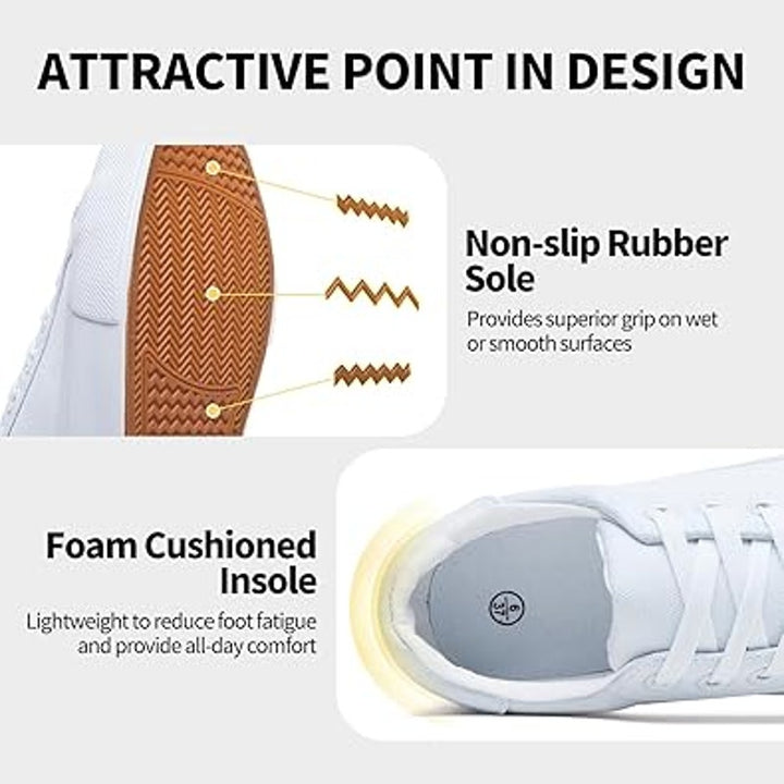 New Rominz Womens Size 8.5 White Canvas Basic Lace Up Lightweight Sneaker Shoes