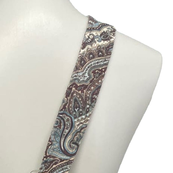 Handmade Cotton Blend Brown Blue Paisley Crossbody Handbag Bag Purse Satchel