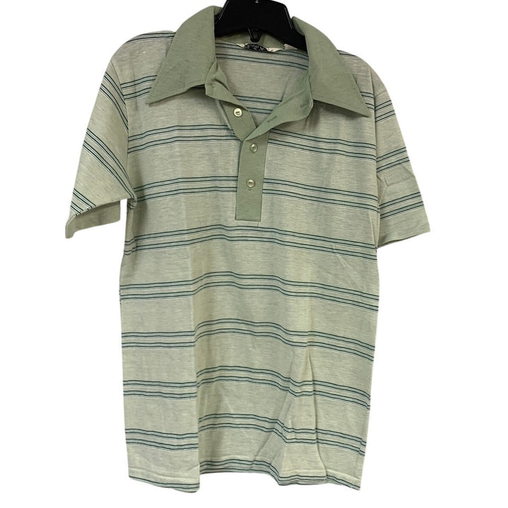 Lot of 2 Vintage Mister Man Sea Isle Mens Large Striped Short Sleeve Polo Shirts