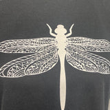 Hand Printed Unisex 2XL Dragonfly 100% Cotton Crew Neck Short Sleeve Tee