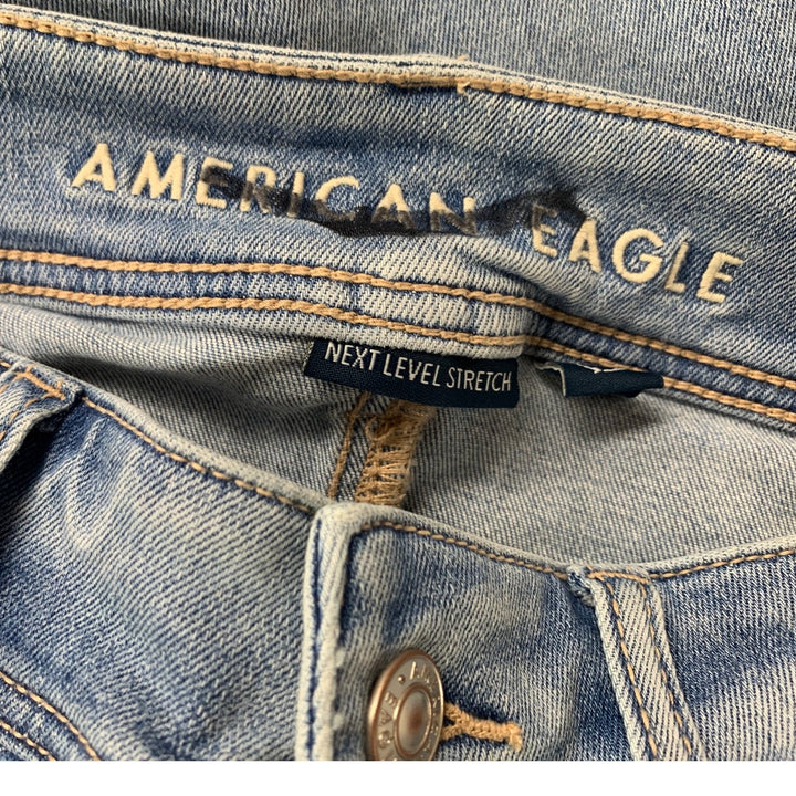 New American Eagle Womens Size 6 Kick Boot Factory Distressed Denim Blue Jeans
