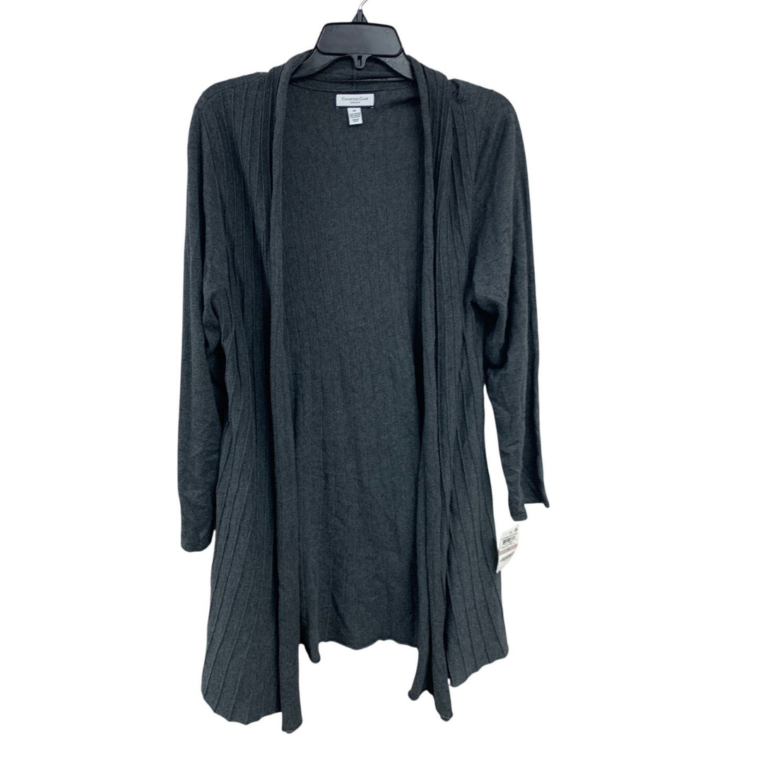 NWT New Charter Club Womens 1X Long Sleeve Knit  Open Front Cardigan Sweater
