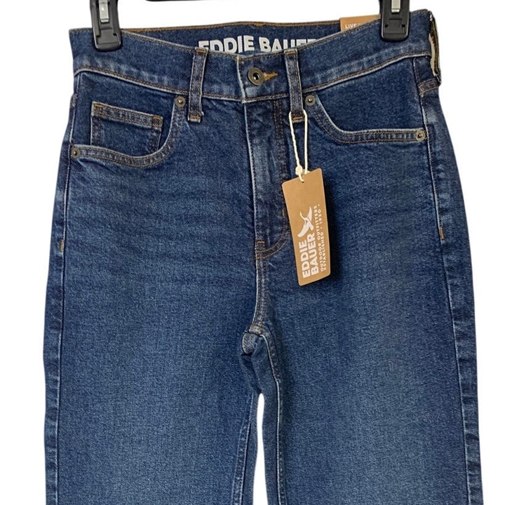 New Eddie Bauer Womens Authentic Voyager Perfect Straight High Rise Ankle Jeans