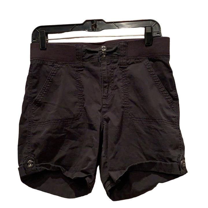 3 Supplies Lee Womens Medium Size 8 Button Fly Cutoff Denim &amp; Black Shorts