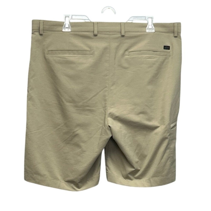 Greg Norman Mens Size 38 PolySpandex Long Tan Board Athletic Golf Shorts
