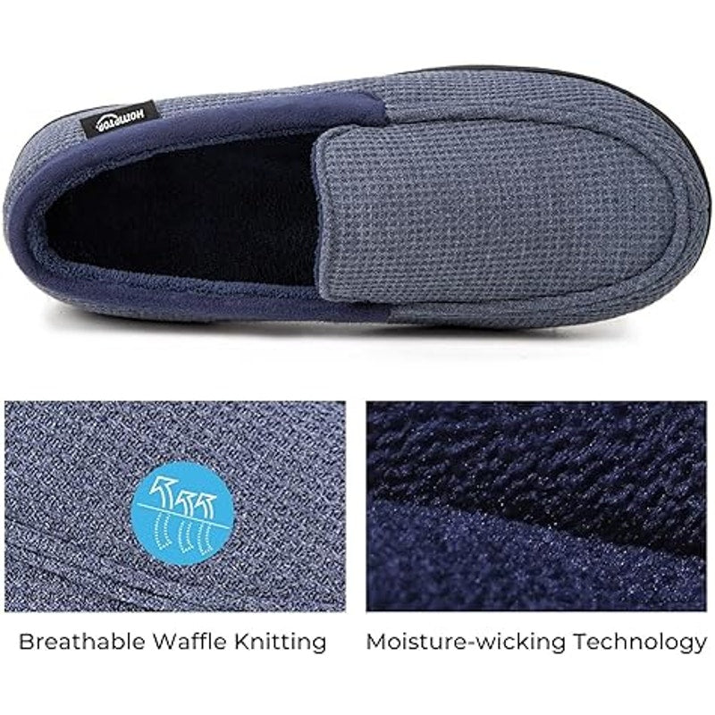 New HomeTop Mens 11 Denim Blue Memory Foam Non Slip Machine Washable Slippers