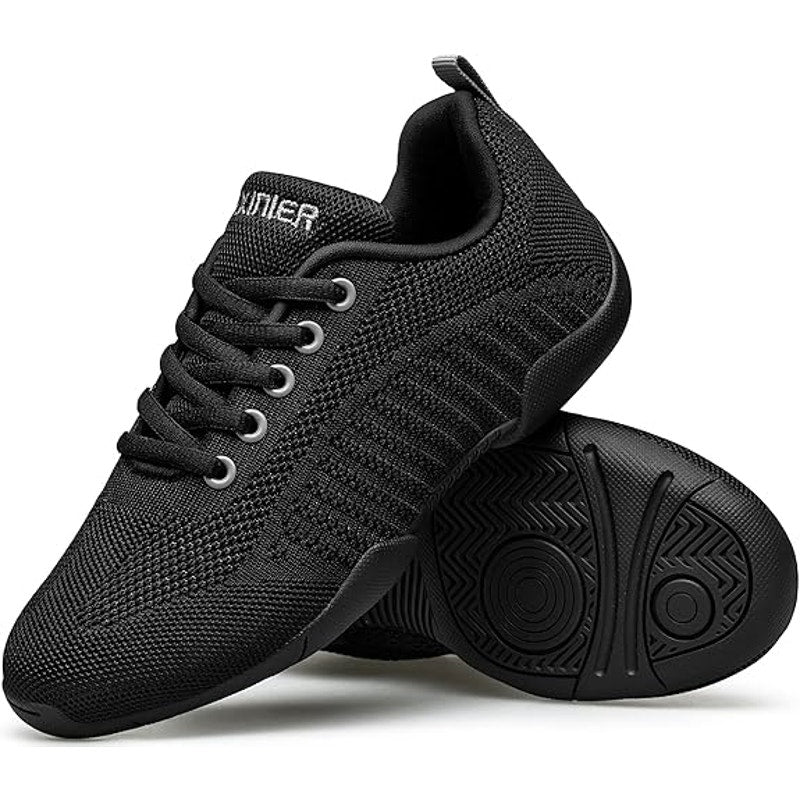 New Baxinier Women Size 7.5 Black Lace Up Breathable Cheerleading Athletic Shoes
