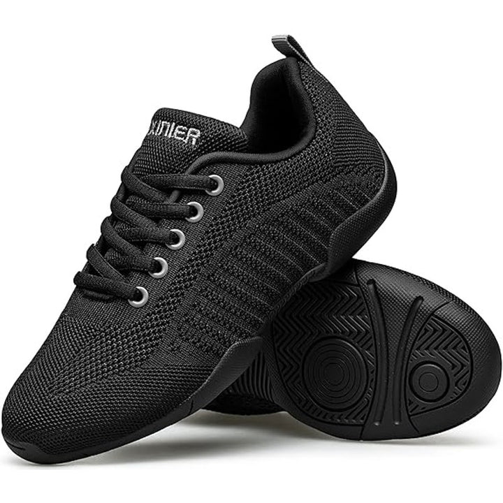 New Baxinier Women Size 7.5 Black Lace Up Breathable Cheerleading Athletic Shoes