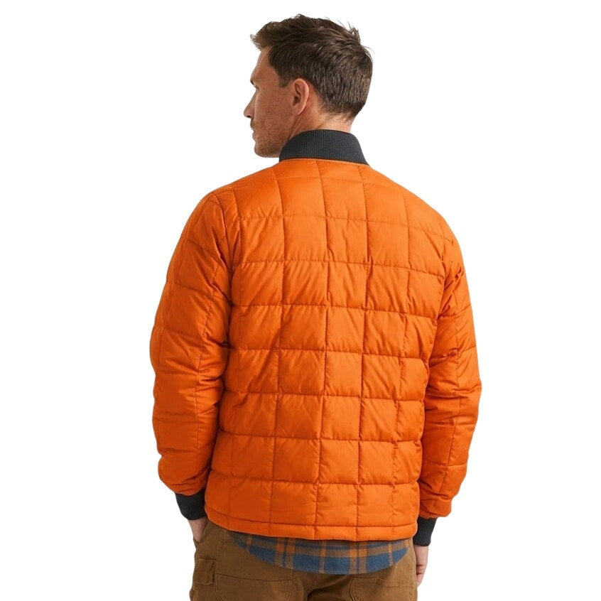 New Eddie Bauer Mens Medium Orange 650 FP Shaw Down Full Zip Bomber Jacket