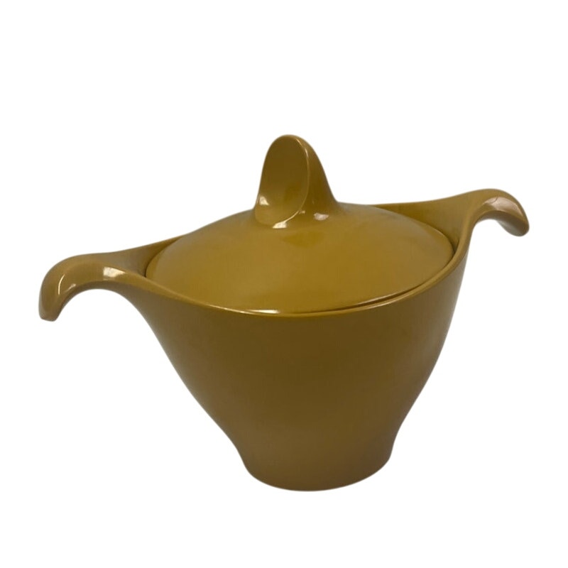 Vintage 1970s Melamine Plastic Gravy Tureen Sugar Bowl w Lid Excellent Condition
