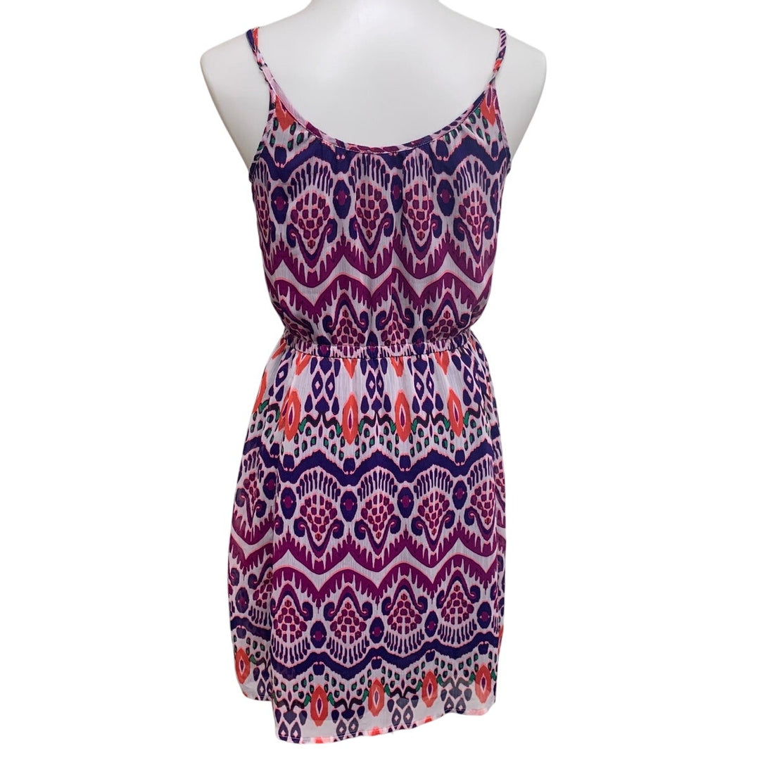 GAP Womens Medium Art Deco Geometric Design Spaghetti Strap Gathered Waist Dress