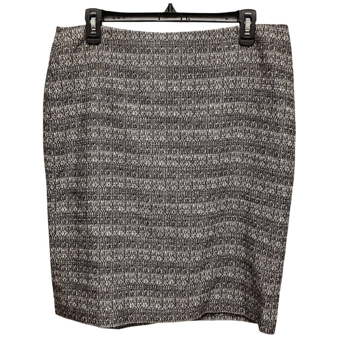 Anne Klein Size 12 Polyester Blend Black White Woven Short Career Pencil Skirt