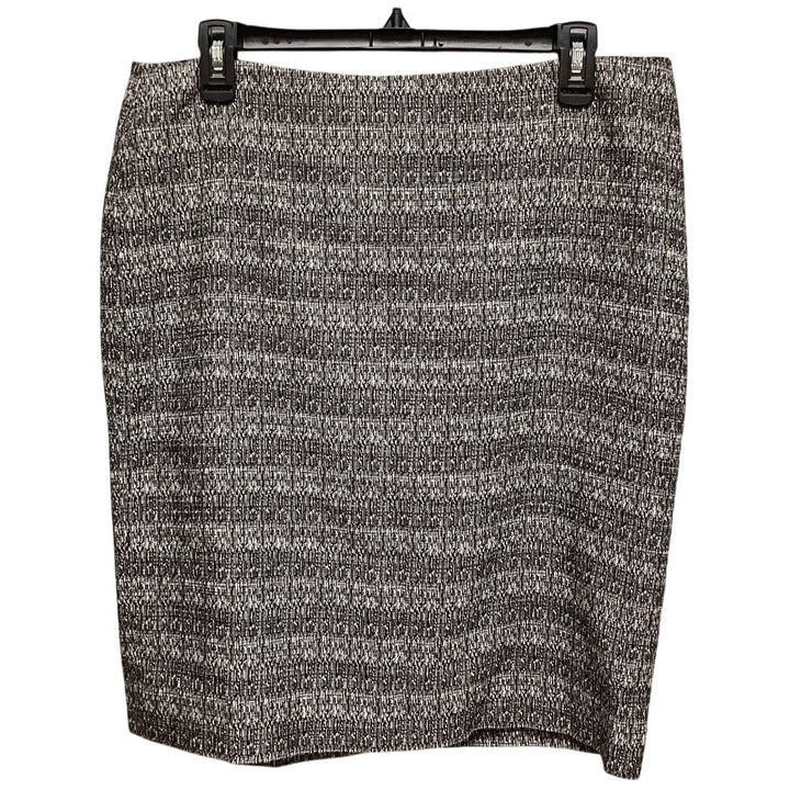 Anne Klein Size 12 Polyester Blend Black White Woven Short Career Pencil Skirt