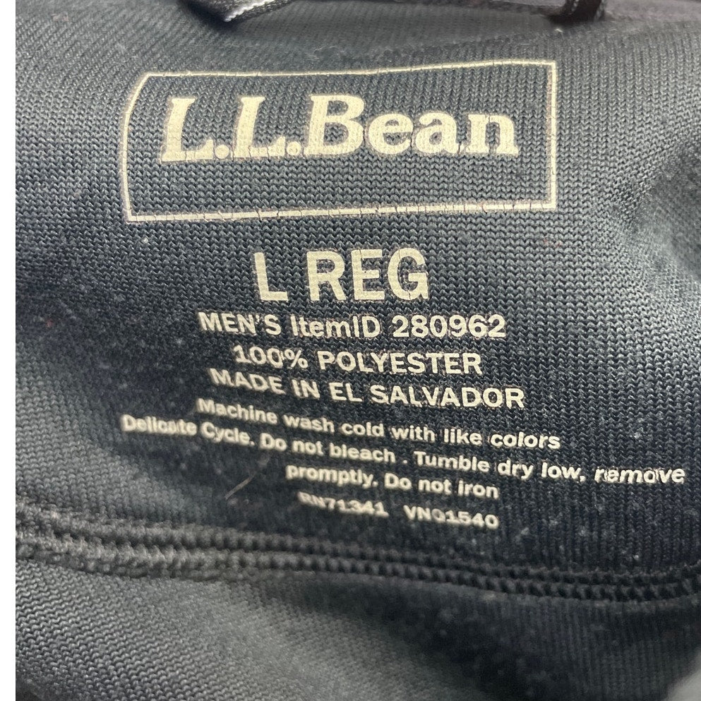 LL Bean Mens Large Regular 1/4 Zip 100% Polyester Long Sleeve Pullover Sweater