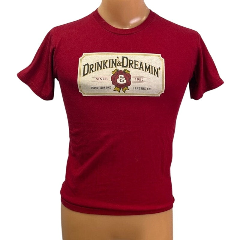 Expedition One Mens Small Drinkin &amp; Dreamin 100% Cotton Short Sleeve Tee Shirt