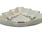Vintage Mikasa Fine Porcelain Holiday Elegance Gold Trimmed Christmas Tree Dish