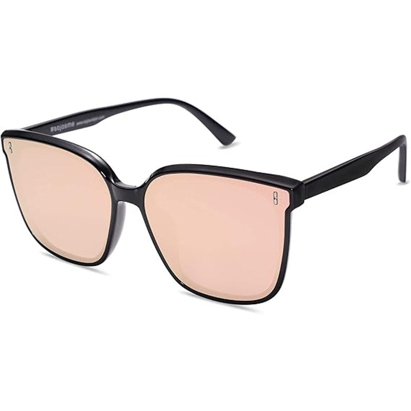 New Sojos Womens Pink Black Oversized Vintage Style UV Protection Sunglasses