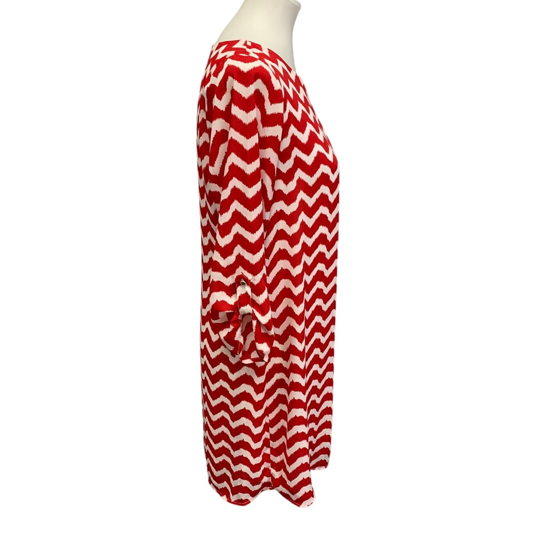 Charming Charlie Womens Small Chevron Stripe Long Sleeve Lined Shift Dress