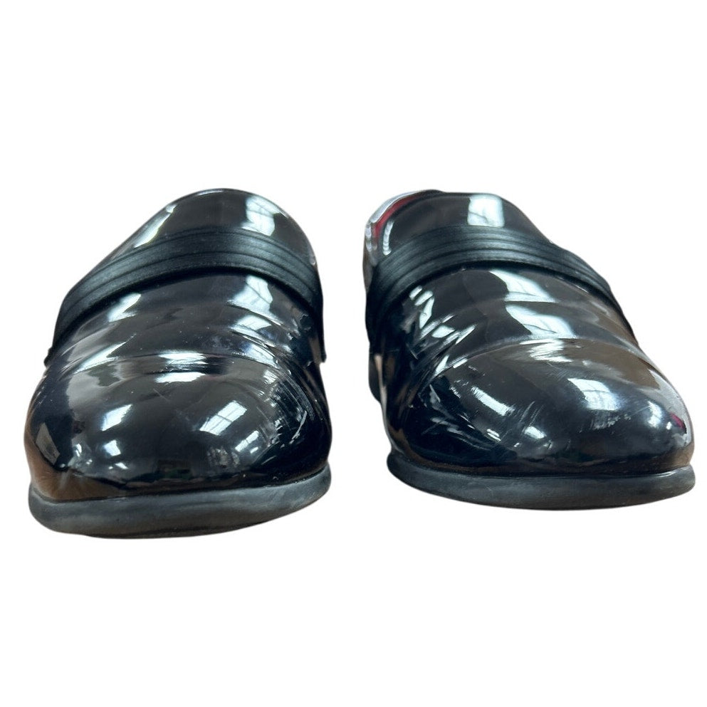 Bruno Marc Boys Size 6 Shiny Black Slip On Loafers Formal Low Heel Tuxedo Shoes