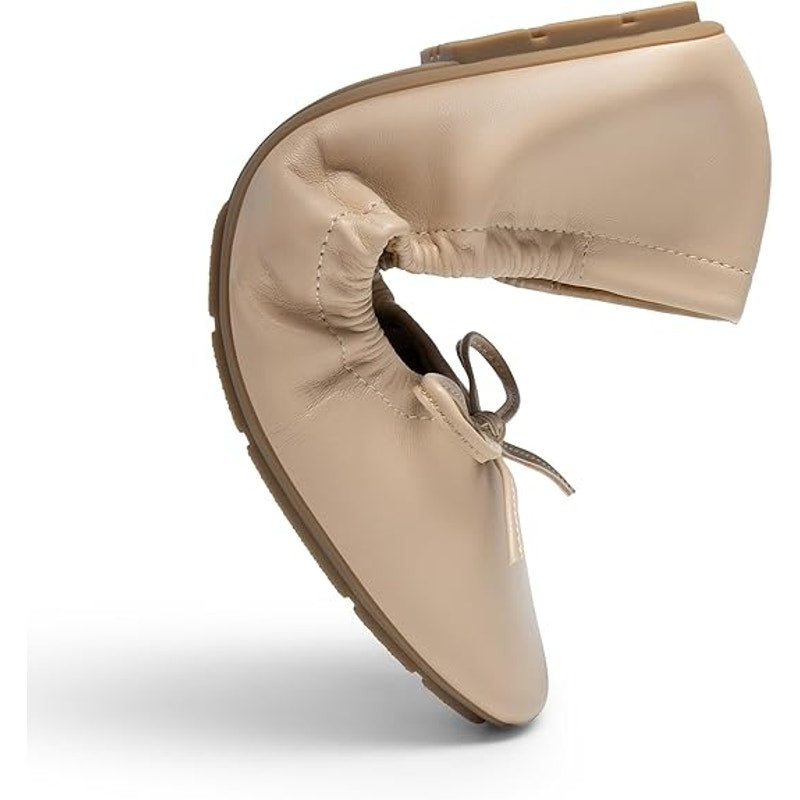 New Dream Pairs Womens 7.5 Nude Tan Foldable Square Toe Ballet Flats Shoes w Bag