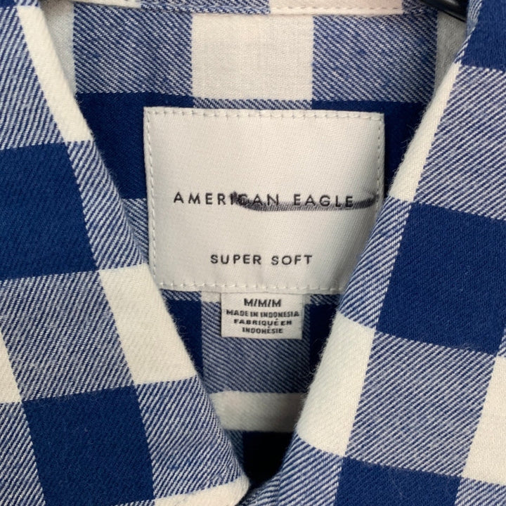 2 New American Eagle Mens Medium Plaid Super Soft Long Sleeve Button Up Shirts