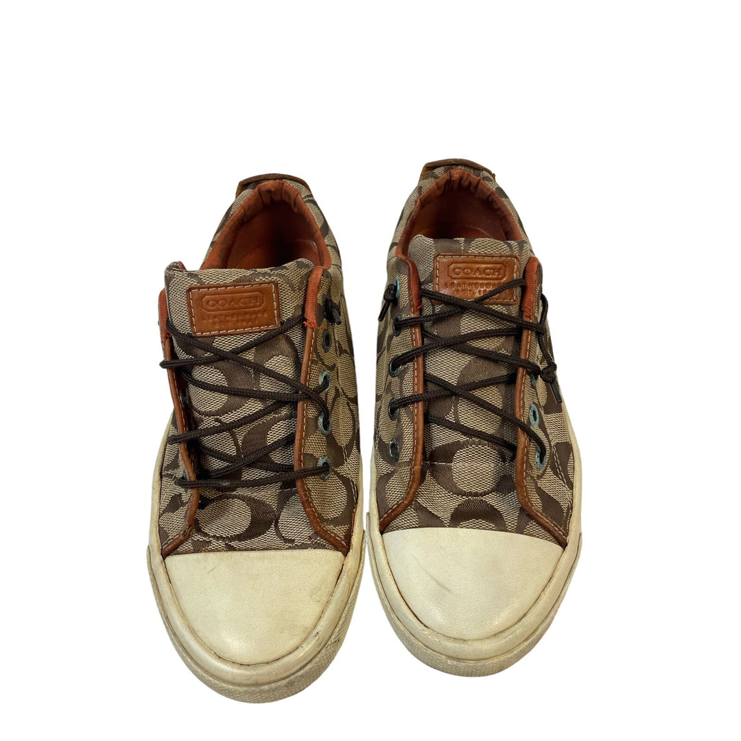 Coach Leatherware Bobbi US Size 6.5 Canvas Upper Elastic Shoestring Sneakers