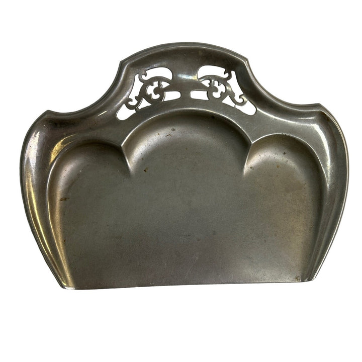 Set of 2 Jordan-Marsh Company Avona of Boston Metal Scrollwork Half Cut Trays