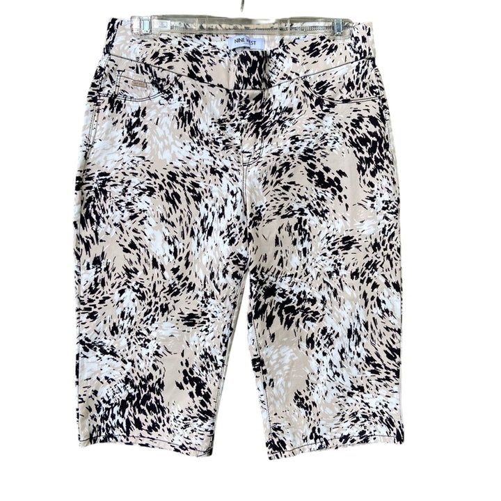 NWT New Nine West Womens Size 6 Stone Abstract Print Heidi Pull On Skimmer Pants