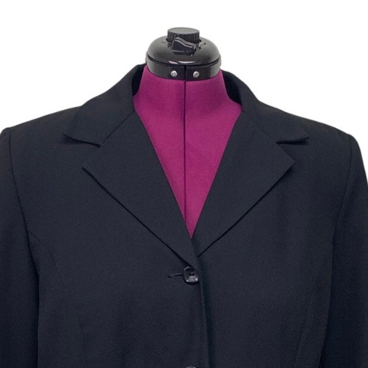 Karen Scott Womens Plus Size 22W 3 Button Black Career Polyester Suit Jacket