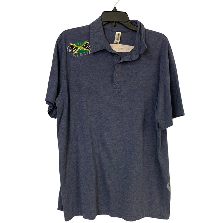 Lot of 2 Tasso Elba Canvas Mens XL Ricks Cafe Jamaica Short Sleeve Polo Shirts